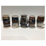Budweiser and Miller Norman Rockwell beer steins