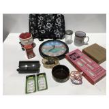 Miscellaneous items baseball clock hostess set