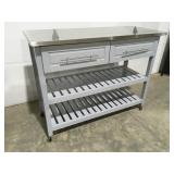 Kitchen work table 48 inches on wheels