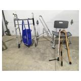 Home care, items, shower seat walkers canes,