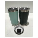 2 yeti, insulated tumblers
