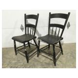 2 painted wood chairs