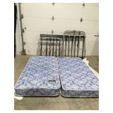 2 Single beds, metal frames