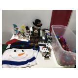 Christmas decor in a tote