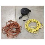 Extension cords, one retractable