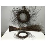 Grapevine wreaths and stick decor