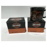 2 Harley Davidson, coffee mugs