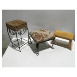 2 stools & plant stand