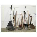 Yard tools spud bar, rake & more