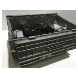 Tote full of power cord adapters