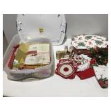 Christmas decor in a tote