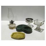 Oil, lamp, mid century ashtray & more