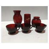 Ruby, red glassware
