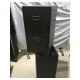 2 two door filing cabinets with keys