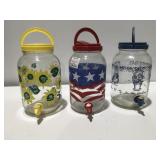 3 Glass beverage dispensers