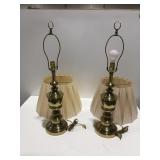2 brass lamps