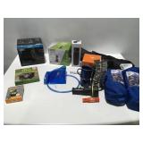 Camping items in a tote
