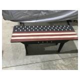 Patriotic painted wood bench 34ï¿½