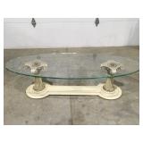 Glass top coffee table 66ï¿½ x 24ï¿½