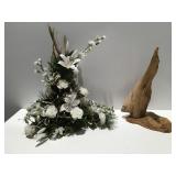 Artificial flowers, Driftwood arrangement