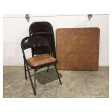Card table and three chairs