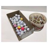 Golf balls and golf tees