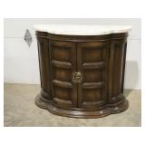 American of Chicago marble top wood tableMarble