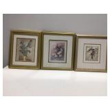 Three floral pictures