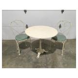Bistro marble top set heavy constructionTop is