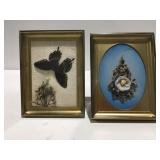 Butterfly and flowers framed