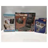 Back massagers and foot massager used