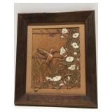 Hummingbird leather artwork picture