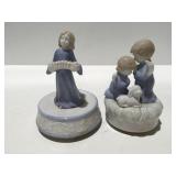 2 holiday ceramic music boxesBoth work