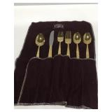 Community gold finished flatware set