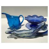Blue glassware
