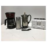 Coffeemakers can opener & toaster