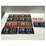 Vintage Ohio license plates With same number
