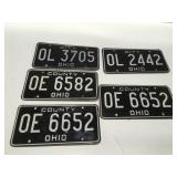 Vintage Ohio city and county license plates
