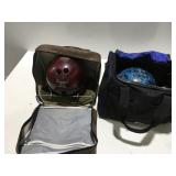 Bowling balls with cases