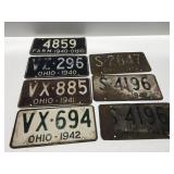 Vintage 40s Ohio license plates