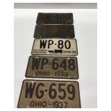 Vintage Ohio license plates
