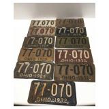 Vintage Ohio license plate with the same number