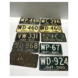 Vintage Ohio license plates