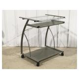 Metal glass top small desk