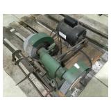 Grinder on wood platform