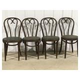 4 Wood padded chairs