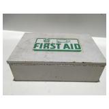 Metal first aid box with contents