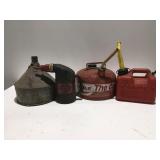 Metal and plastic gas cans metal funnel