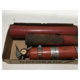 Fire, extinguisher, and flares