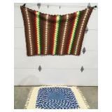 Two homemade crocheted afghans 60ï¿½ x 45ï¿½ & 48ï¿½ x